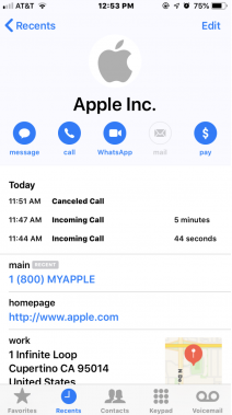 Apple Inc support text